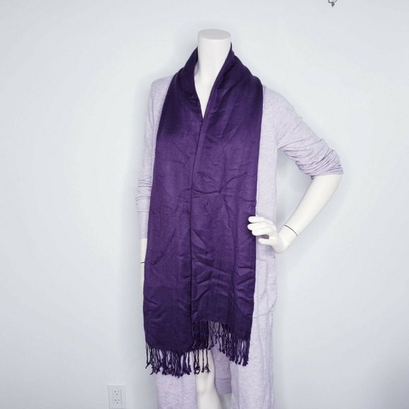 Women Pashmina Purple Wrap Scarf (scarf only) - Picture 1 of 8